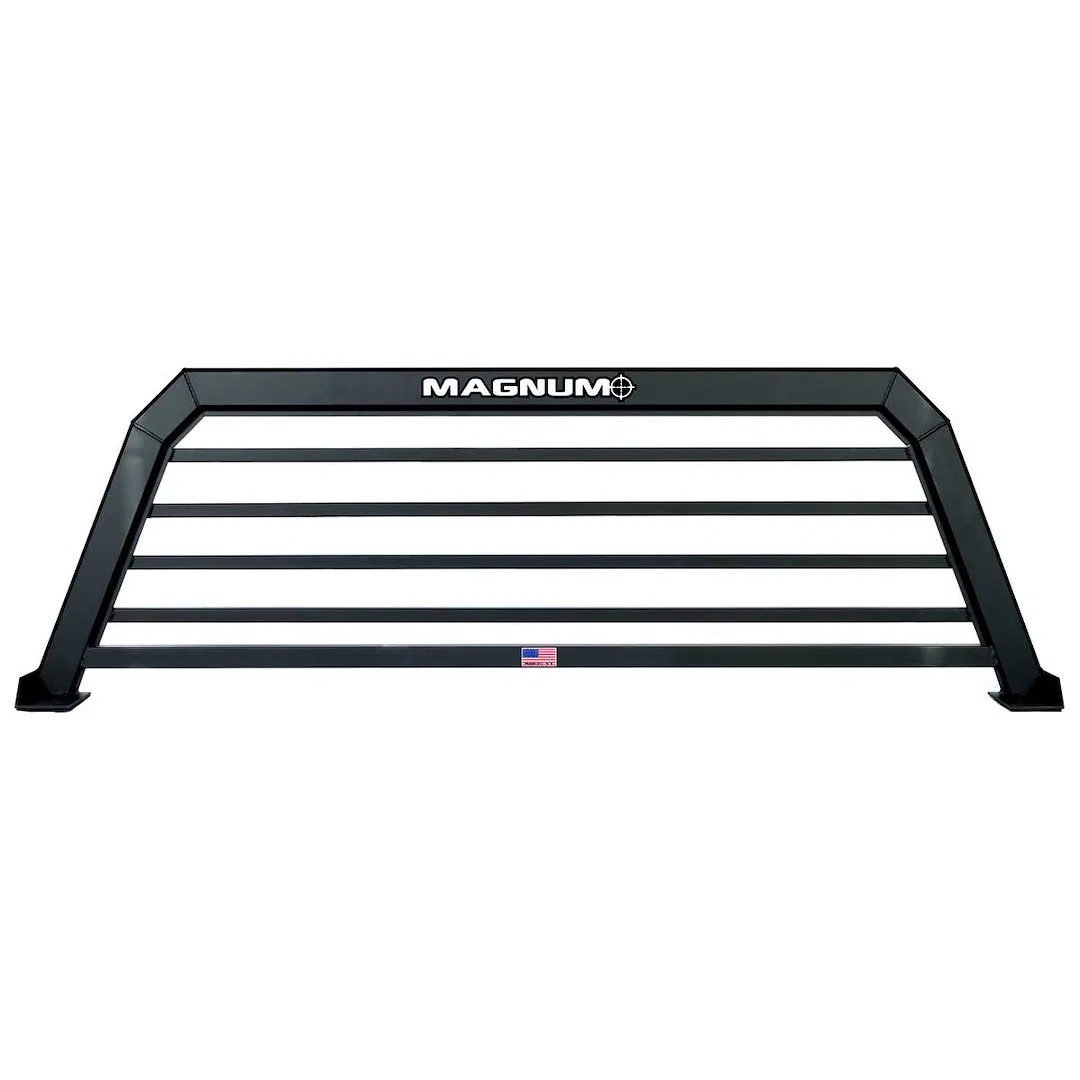 416 – MAGNUM TRUCK Headache Rack, Louvered Powder Coated Matte Black Aluminum Can Be Used With Cross Bed Tool Box Wit...
